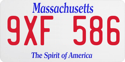 MA license plate 9XF586