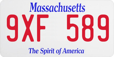 MA license plate 9XF589