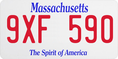 MA license plate 9XF590