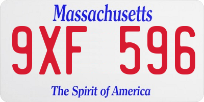 MA license plate 9XF596