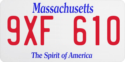 MA license plate 9XF610