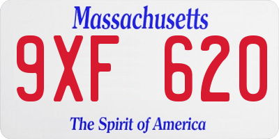 MA license plate 9XF620