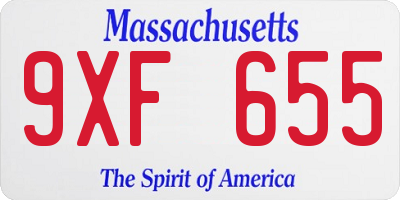 MA license plate 9XF655