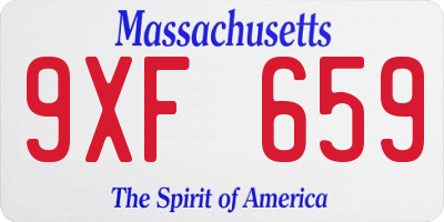 MA license plate 9XF659