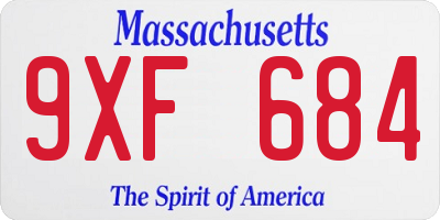 MA license plate 9XF684