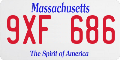 MA license plate 9XF686