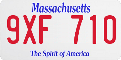 MA license plate 9XF710