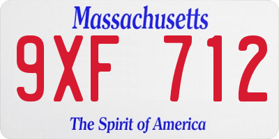 MA license plate 9XF712