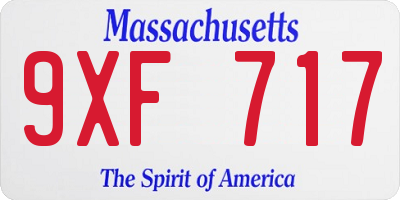 MA license plate 9XF717