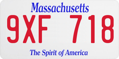 MA license plate 9XF718