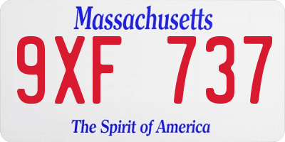 MA license plate 9XF737