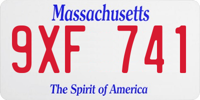 MA license plate 9XF741
