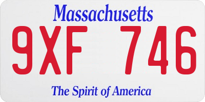 MA license plate 9XF746
