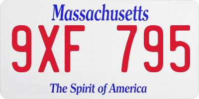MA license plate 9XF795