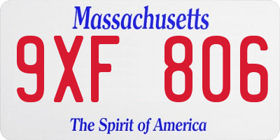 MA license plate 9XF806