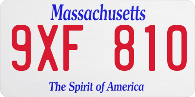 MA license plate 9XF810