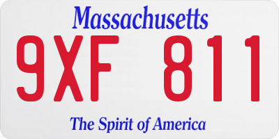 MA license plate 9XF811