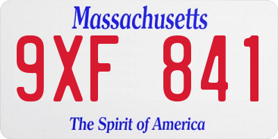 MA license plate 9XF841