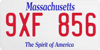 MA license plate 9XF856