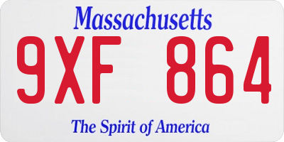 MA license plate 9XF864