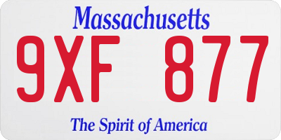 MA license plate 9XF877