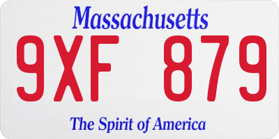 MA license plate 9XF879