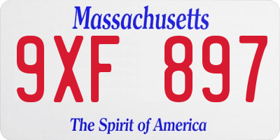 MA license plate 9XF897