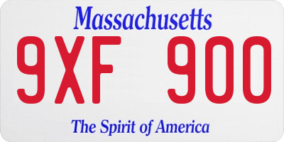 MA license plate 9XF900