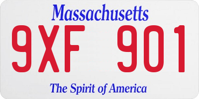MA license plate 9XF901