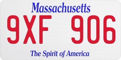 MA license plate 9XF906