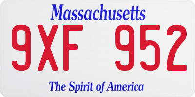 MA license plate 9XF952