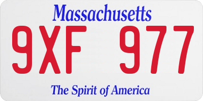 MA license plate 9XF977