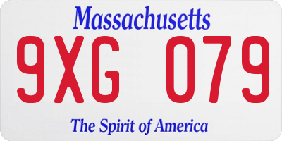 MA license plate 9XG079