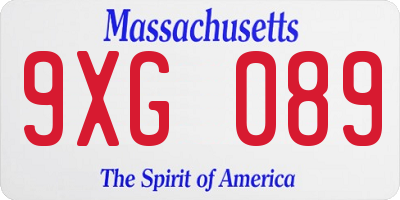 MA license plate 9XG089