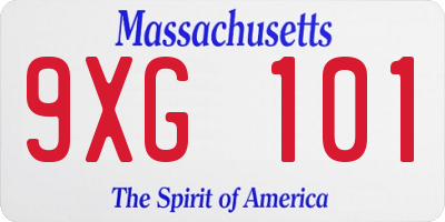 MA license plate 9XG101