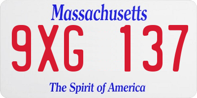 MA license plate 9XG137