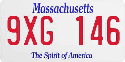 MA license plate 9XG146