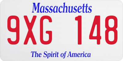 MA license plate 9XG148