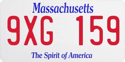 MA license plate 9XG159