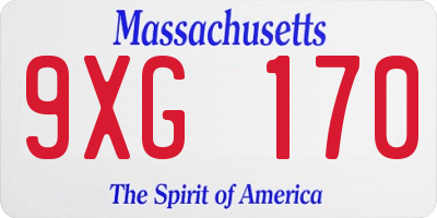 MA license plate 9XG170