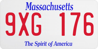 MA license plate 9XG176