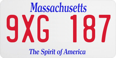 MA license plate 9XG187