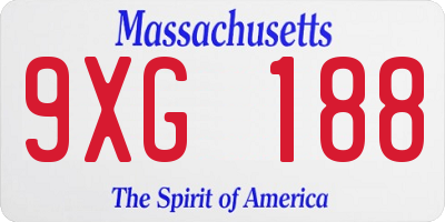 MA license plate 9XG188