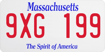 MA license plate 9XG199