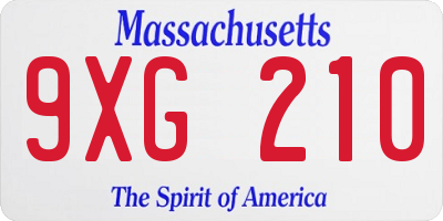 MA license plate 9XG210