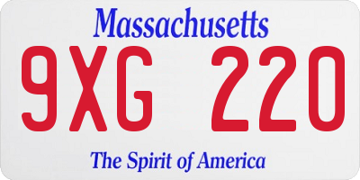 MA license plate 9XG220