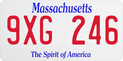 MA license plate 9XG246