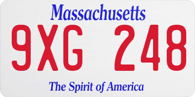 MA license plate 9XG248