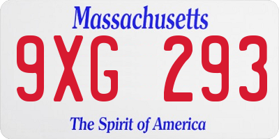MA license plate 9XG293