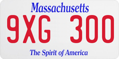 MA license plate 9XG300